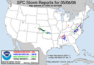 observed severe weather reports
